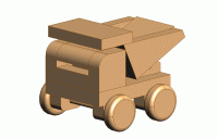 製作した木工おもちゃ第６弾　ミニオフロードダンプカー